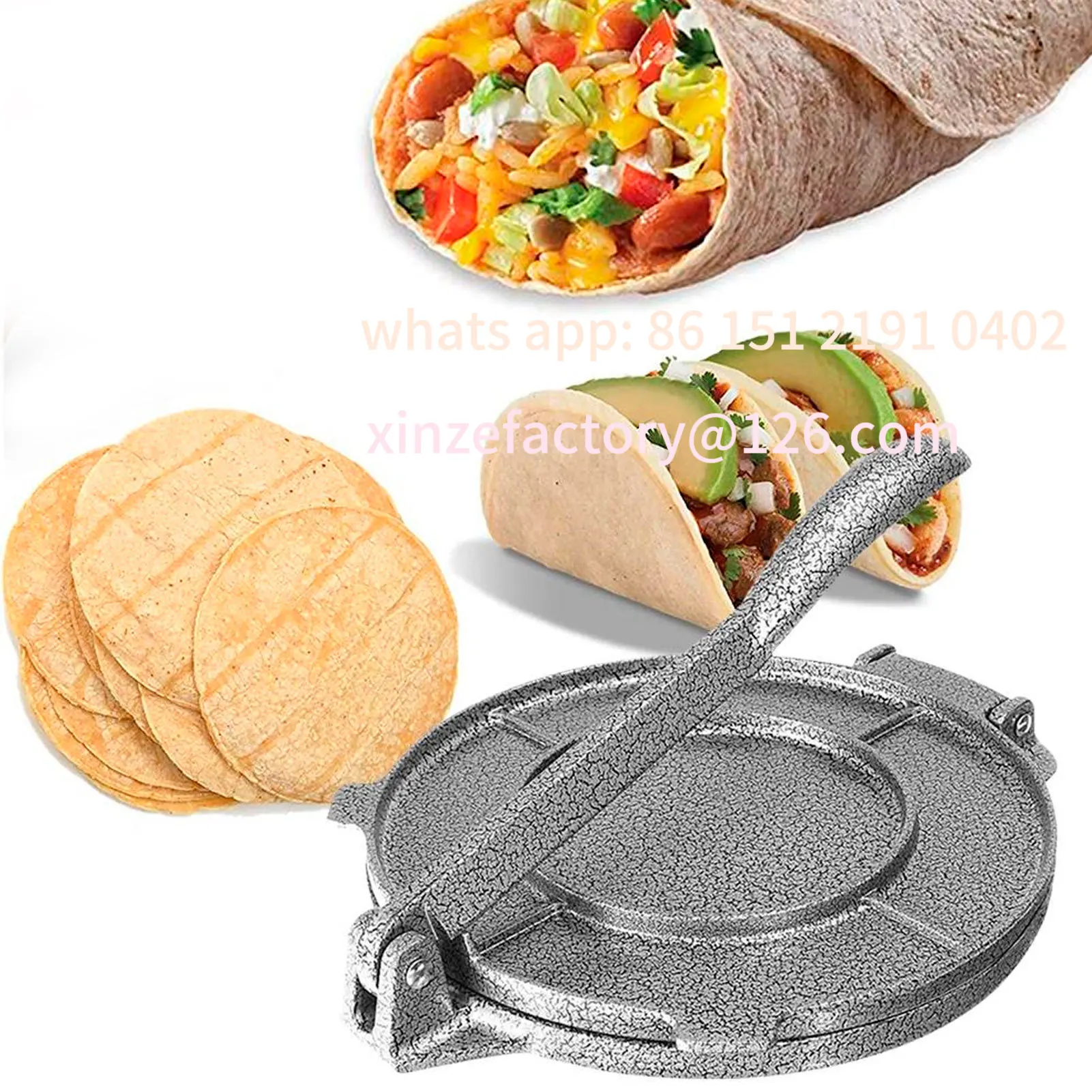 Customizable 6.5in Tortilla Press Maker Aluminium Alloy Corn Tortillas Dough Pressing Tools Kitchen Supplies Gray Kitchen Access