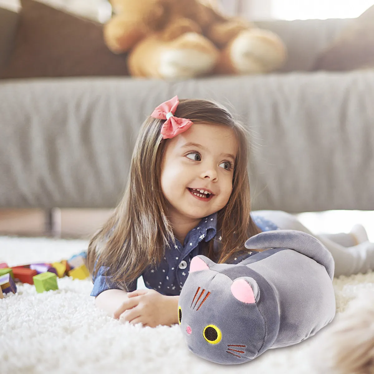 

Подушка в форме кошки, 1 шт., с мягким хлопковым наполнителем, милая подушка в форме животного, удобная декоративная подушка для дивана, дома, автомобиля, офиса