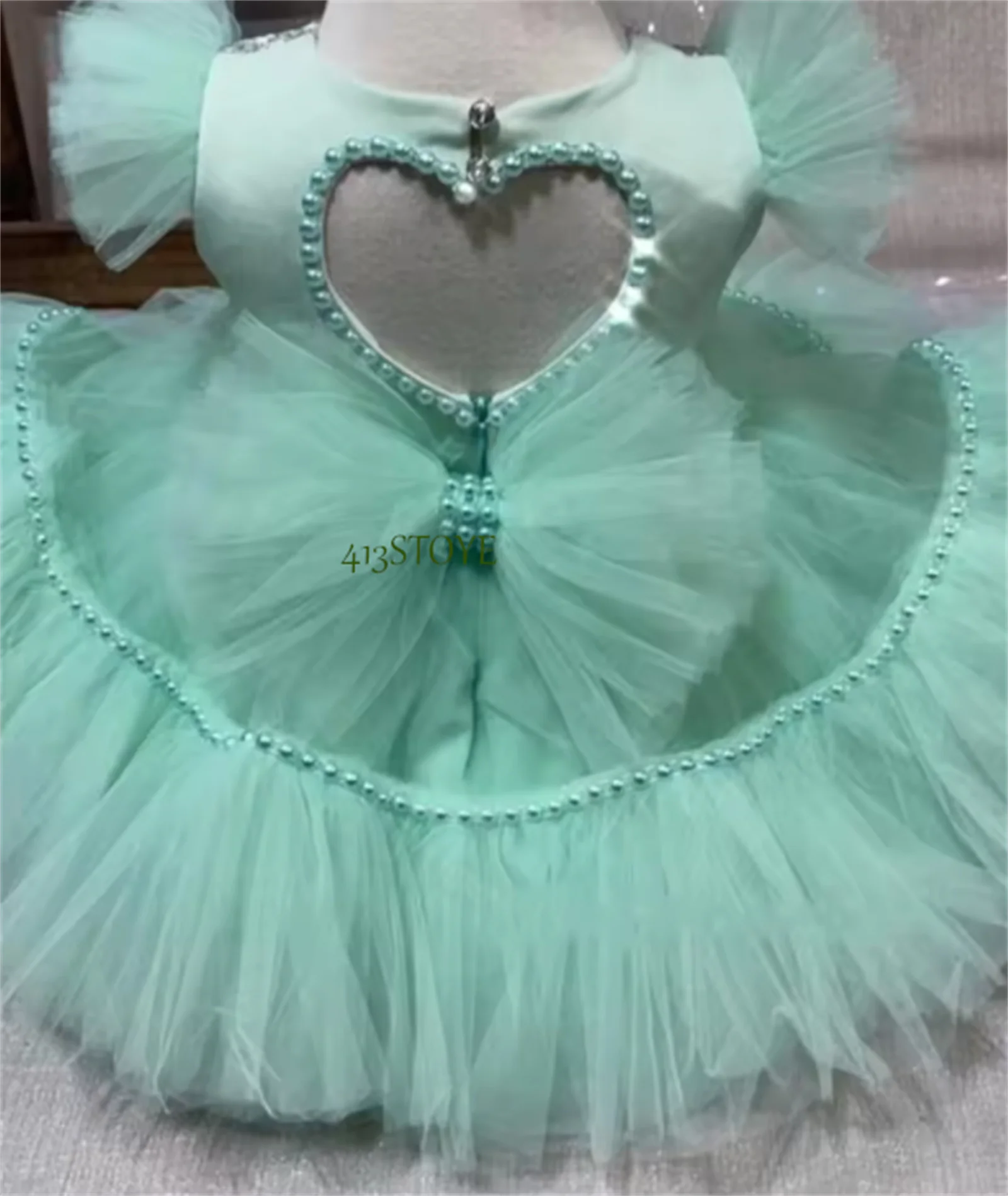 

Бирюзовое милое праздничное платье на день рождения по индивидуальному заказу, платье для первого дня рождения для маленьких девочек, платье для крещения младенцев, фотосессия