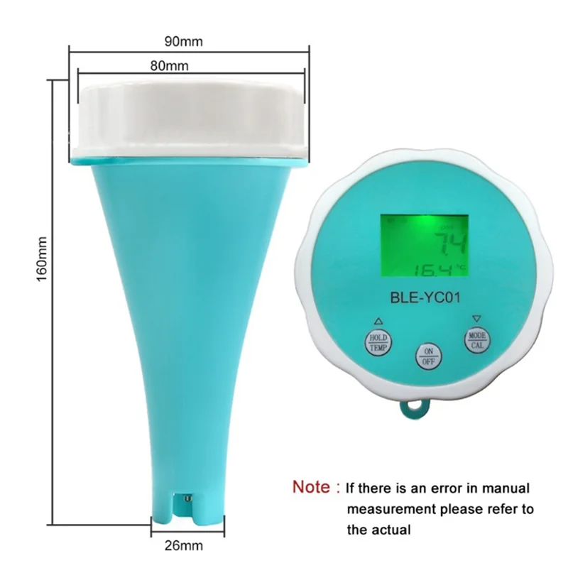 【NECESSITY】Bluetooth Connection APP 6-In-1 Water Quality Detector PH/ORP/EC/TDS/Temperture Swimming Pool Residual Chlorine Monitor】