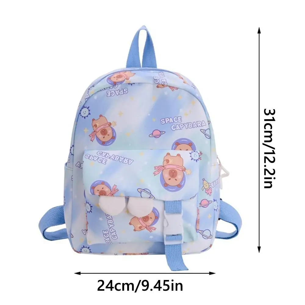 High Quality Nylon School Bags Capybara Large Capacity Kids Backbag Travel Shoulders Knapsack Children