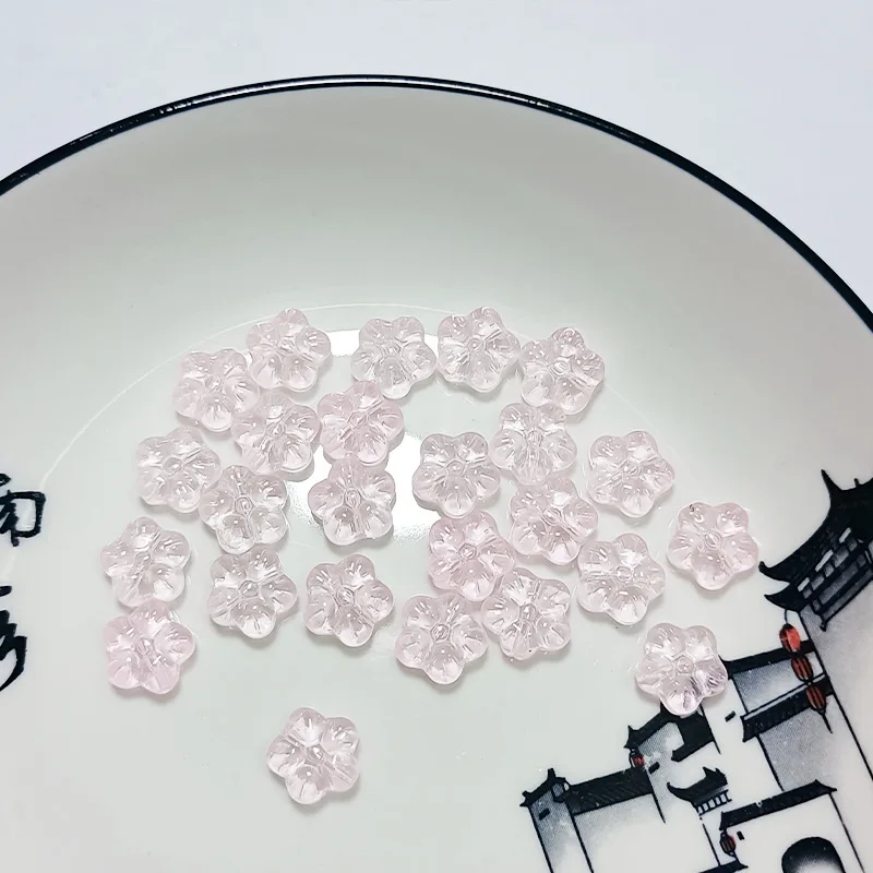20pcs/lot Czech Lampwork Glass Flower Spacer Beads Plum Blossom Crystal Loose Beads For DIY Jewelry Making Supplies Accessories