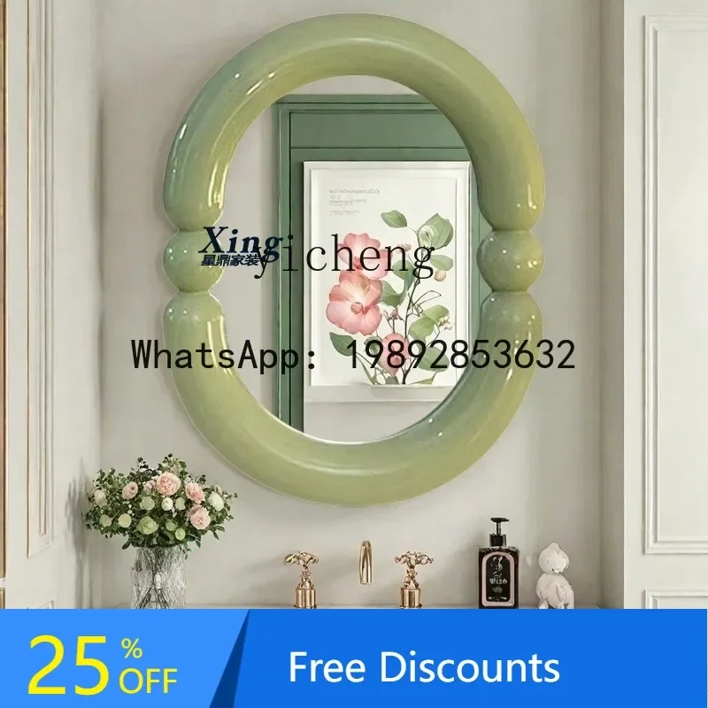 

French Vintage Bathroom Makeup Mirror Oval Toilet Sink Makeup Mirror