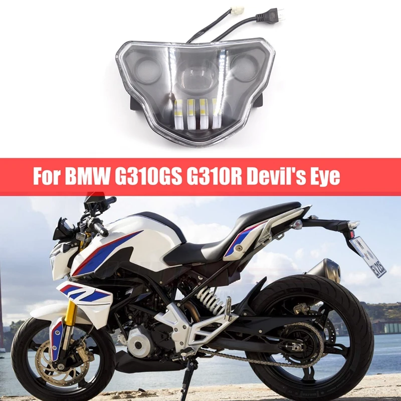 BB741 LED Headlight Yellow Light Assembly Headlight For BMW G310GS G310R Devil's Eye