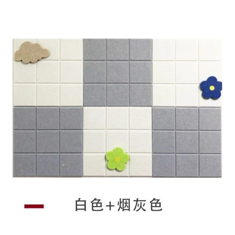French Grid Felt  Wall Sticker Photo Wall Creative Decoration Soft Wood Board Display Background Wall Bulletin Board DIY Decor