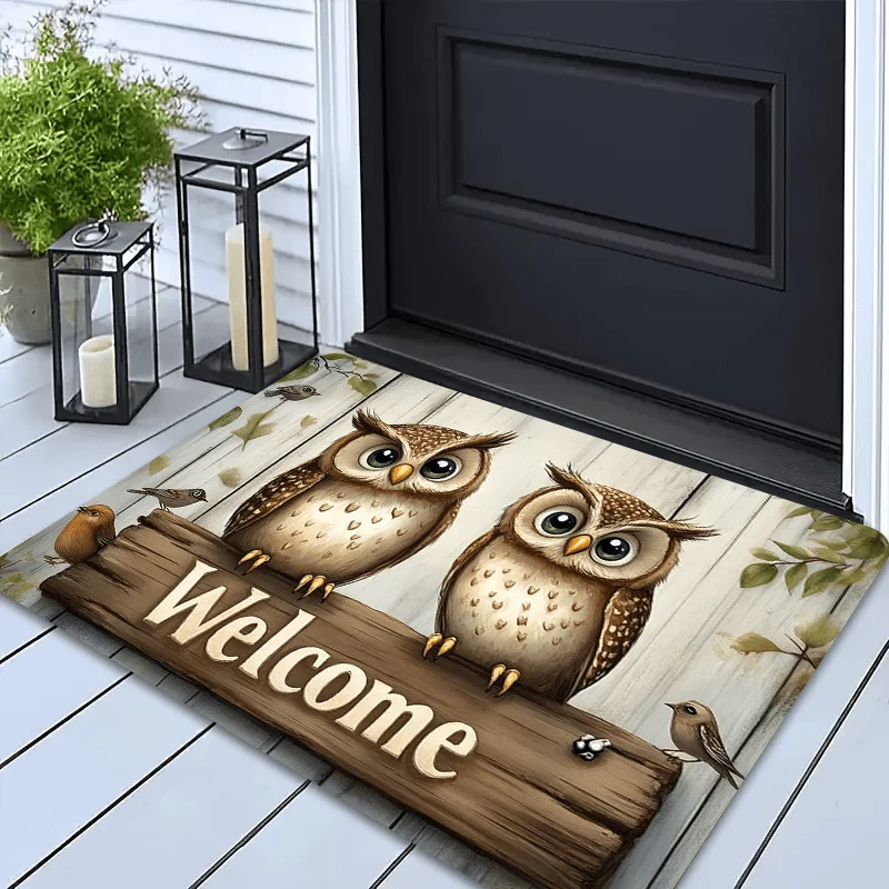 Rustic Cowboy Cat Floor Mat  Meowdy Lettering Striped Kitten with Hat Country Indoor Front Door Decor Doormat