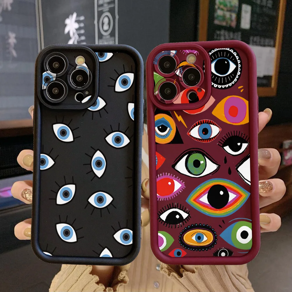 for Realme C67 C53 C51 Note 50 C21Y C25Y C33 C30 C35 9i Evil Eyes Full Protective Case Anti Drop Cover