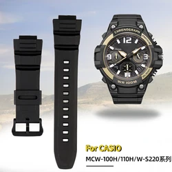 16mm For Casio MCW-100H 110H watchband WV-200 AE-2000 2100 W-S220 HDD-S100 resin silicone strap Sports Waterproof Wristband Belt