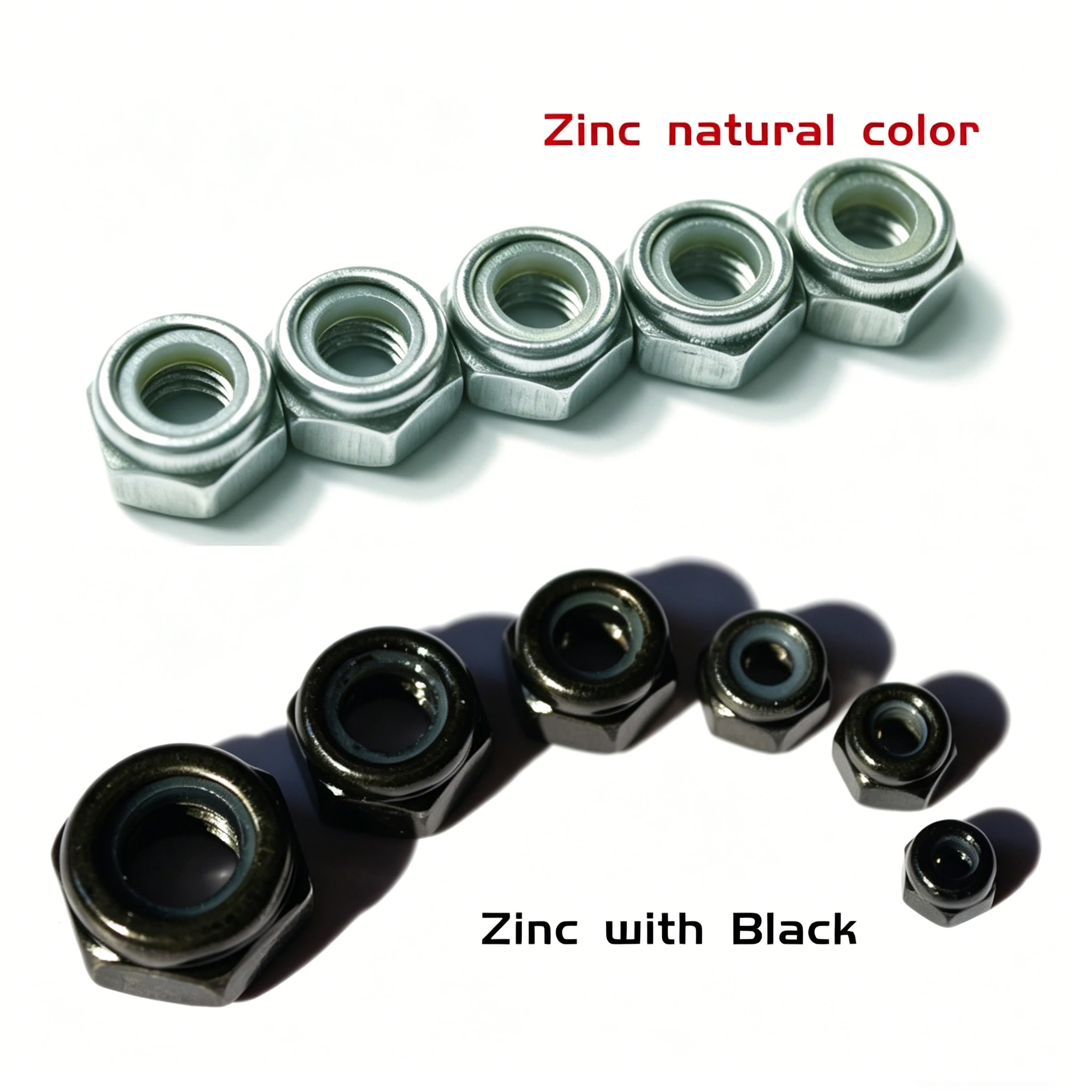 1000Pcs/lot M2 Hex Nylon Locknut DIN985 Galvanized Carbon Steel Black Zinc Plated Anti Loosening Fastener