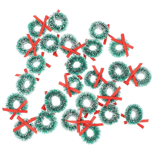 크리스마스 화환 장식 크리스마스 트리 장식, 정원 홈 장식, 미니 공예 인형의 집 마이크로 장식, DIY 인형의 집 장식, 24 개 