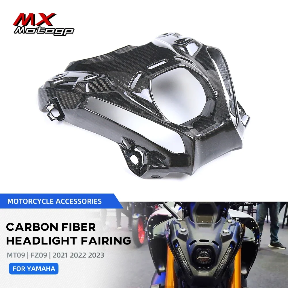 

2021-2023 MT09 Carbon Fiber Motorcycle Front Headlight Fairing Cover For YAMAHA FZ09 MT FZ 09 MT-09 2022 Headlamp Mask Cowling