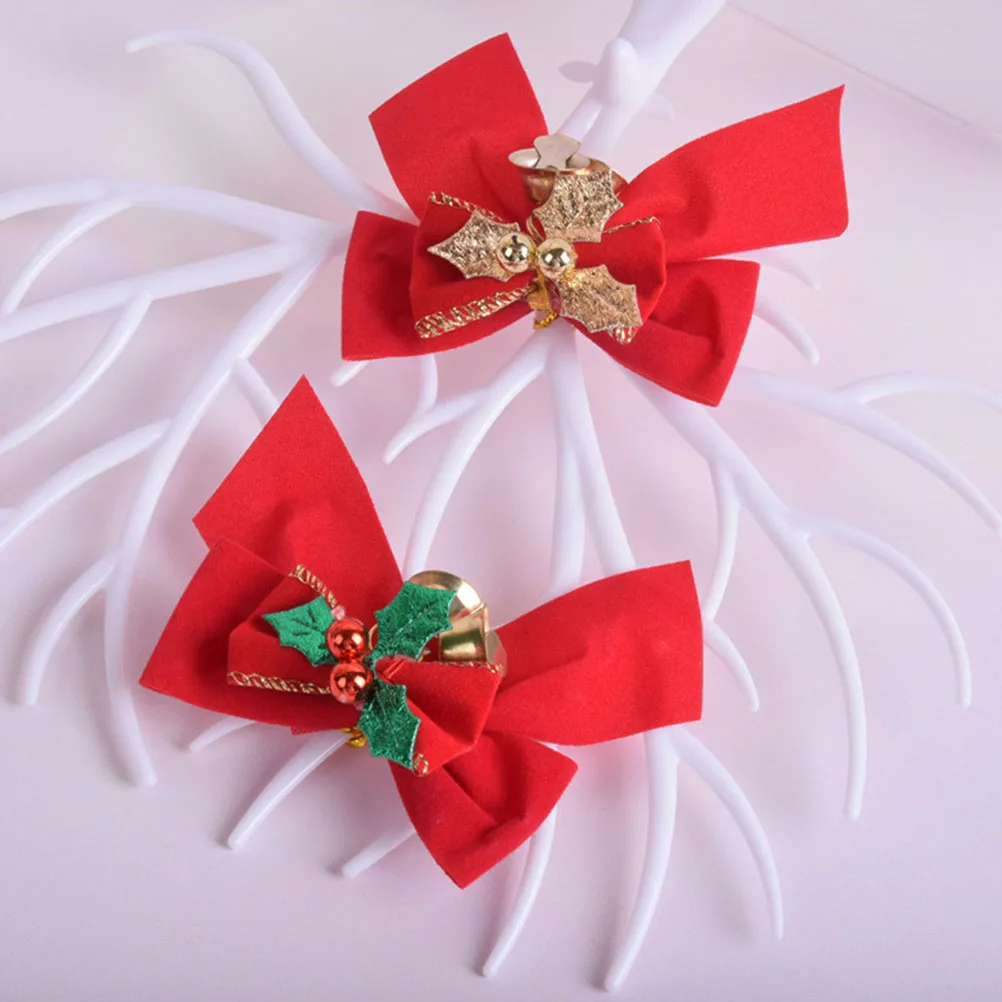 

20Pcs Christmas Bowknot Pendant Decoration Bright Colorful Bell Xmas Tree Hanging Ornament Wedding Party Decor