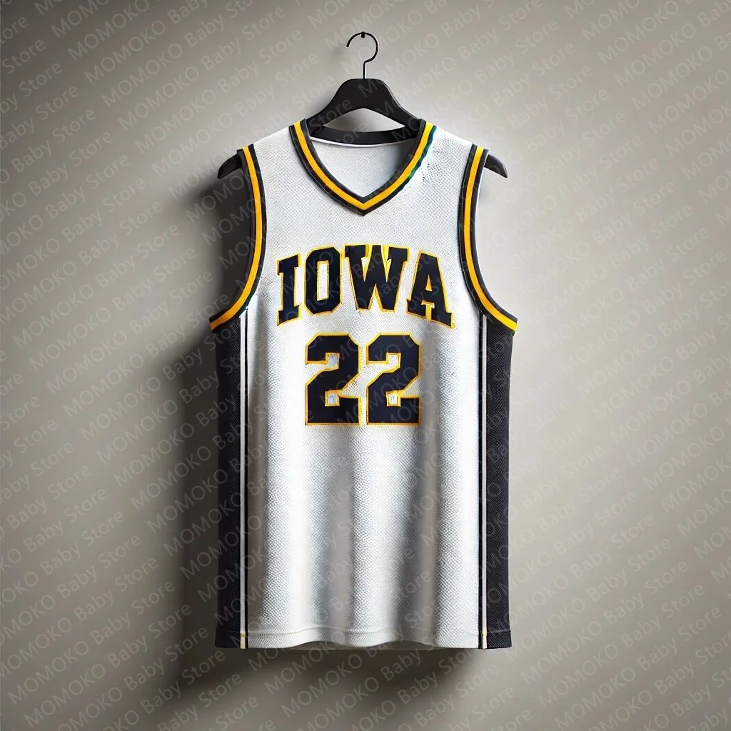 2024 Summer Children's Basketball Jerseys No 22 Clark Iowa State University Breathable Basketball Vest Adult Kid Sports Clothing