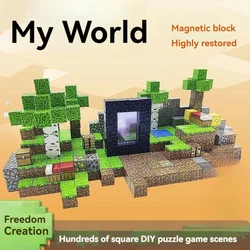 Magnetic Blocks Toys for Boys Girls 3+ Build Mine World Magnet Cube  Building Game Education Gift Set for Kids