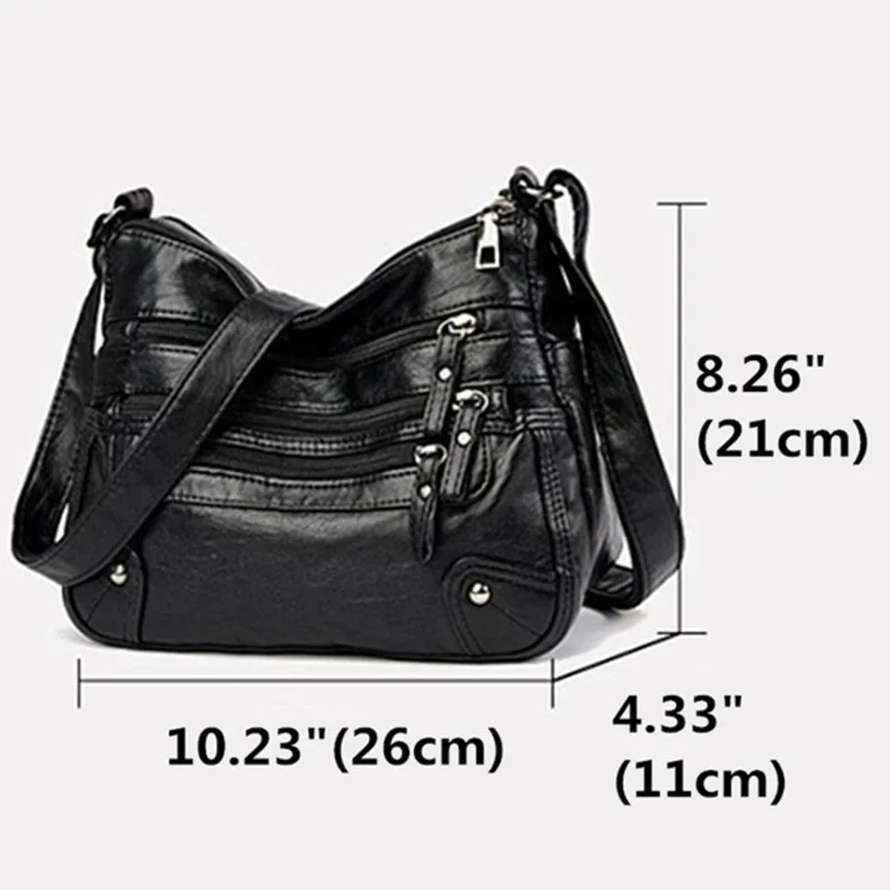 High Quality Women\'s Soft Leather Shoulder Bags Multi-Layer Classic Crossbody Bag Luxury Designer Handbag and Purse