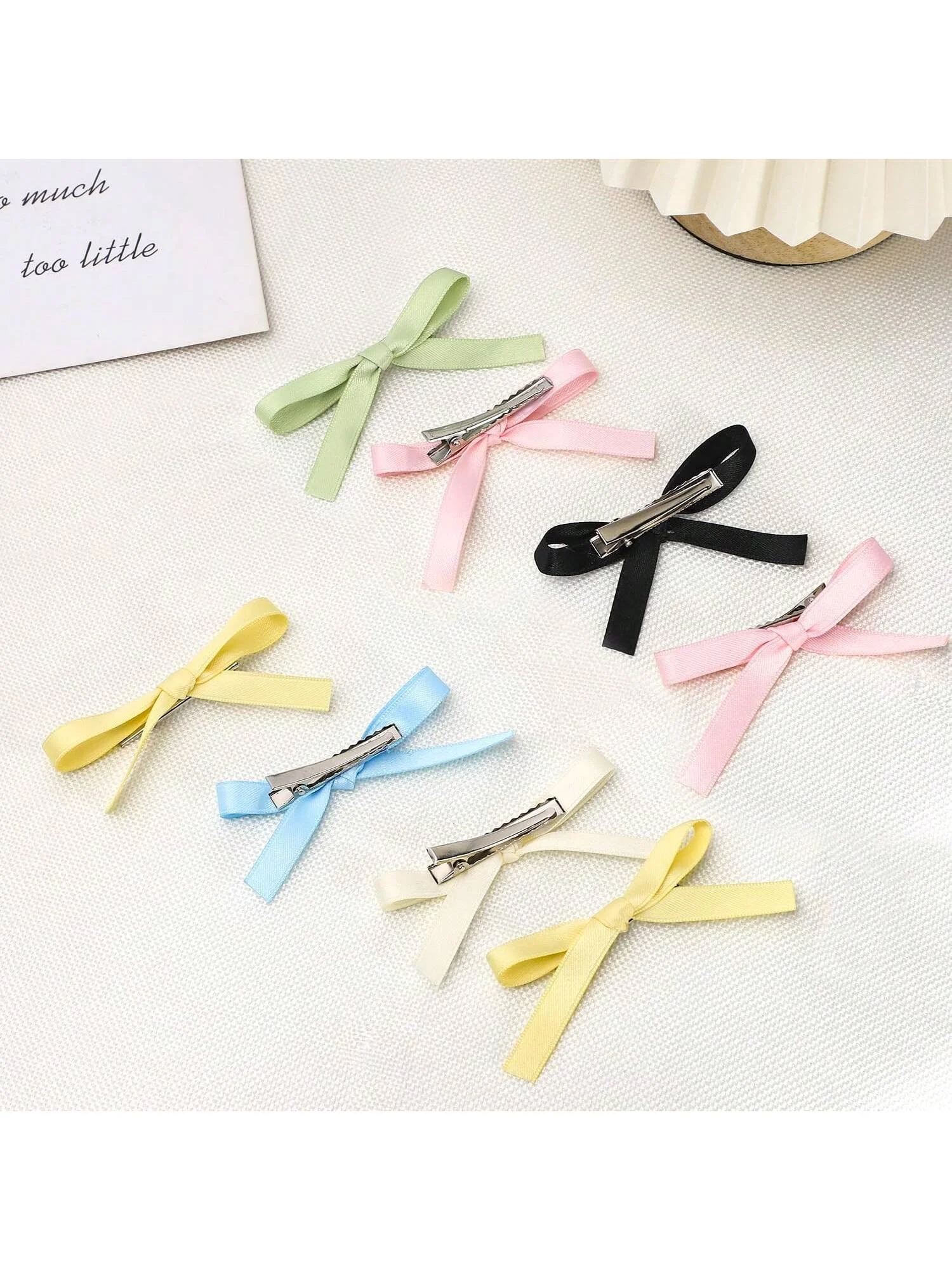 12 little bow ribbon hair accessories cute hair clips Alligator clips for women girls toddlers