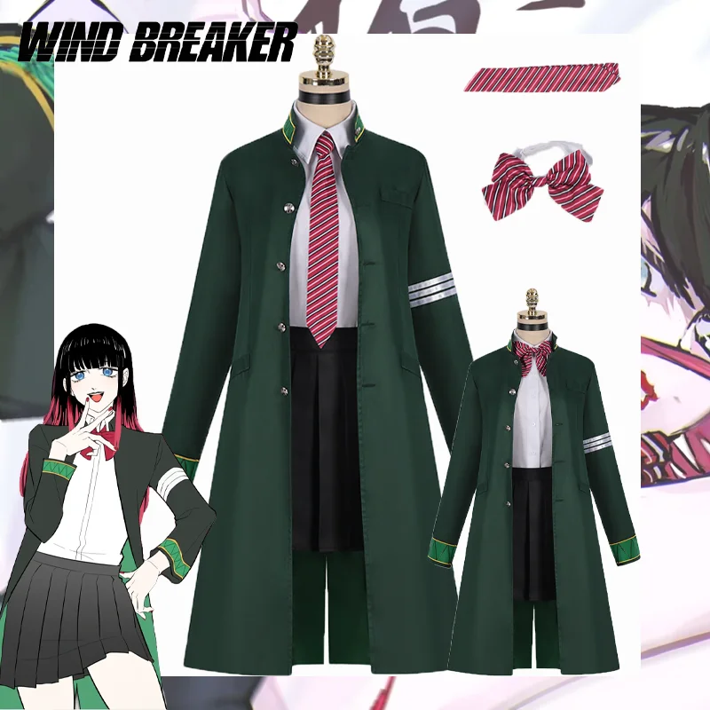 Anime Wind Breaker Tasuku Tsubakino Cosplay Costume Long Trench Coat High School Uniform Suit Halloween Party Outfits for Girls