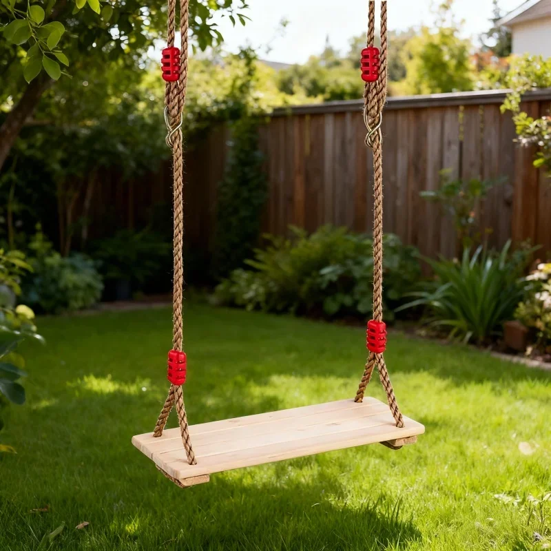 Hamac balançoire d'intérieur et d'extérieur, longueur réglable en bois, Style corde, accessoire Stable, divertissement pour maison/jardin, loisirs agréables