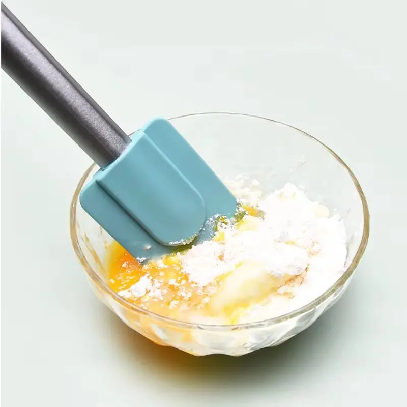 

Non-slip Split Silicone Cream Spatula Stainless Steel Cake Chocolate Pastry Blenders Baking Mix Scraper Kitchen Accessories