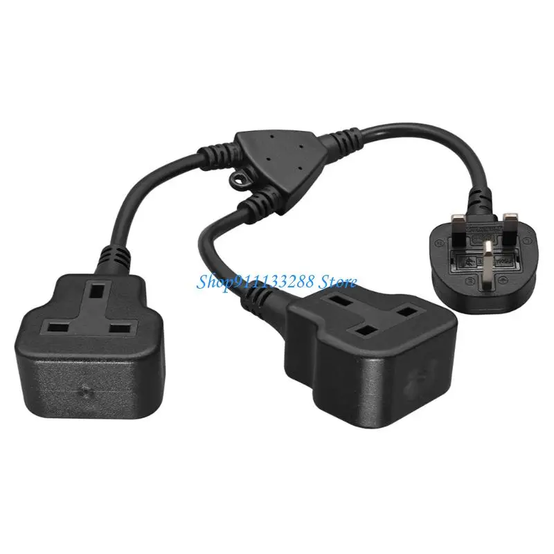 G88D 13A Fused 3Prong Plug Splitter Power Cord, Double Female Sockets Y Adapter Adapter,11.81In for Kitchen Counters Desks