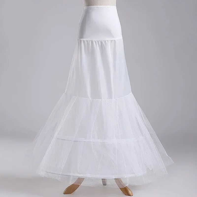 Neue lange Meerjungfrau-Petticoats für bodenlanges Slip-Hochzeitskleid, 2-Reifen-Krinoline-Petticoat, Petticoat, Hochzeitszubehör