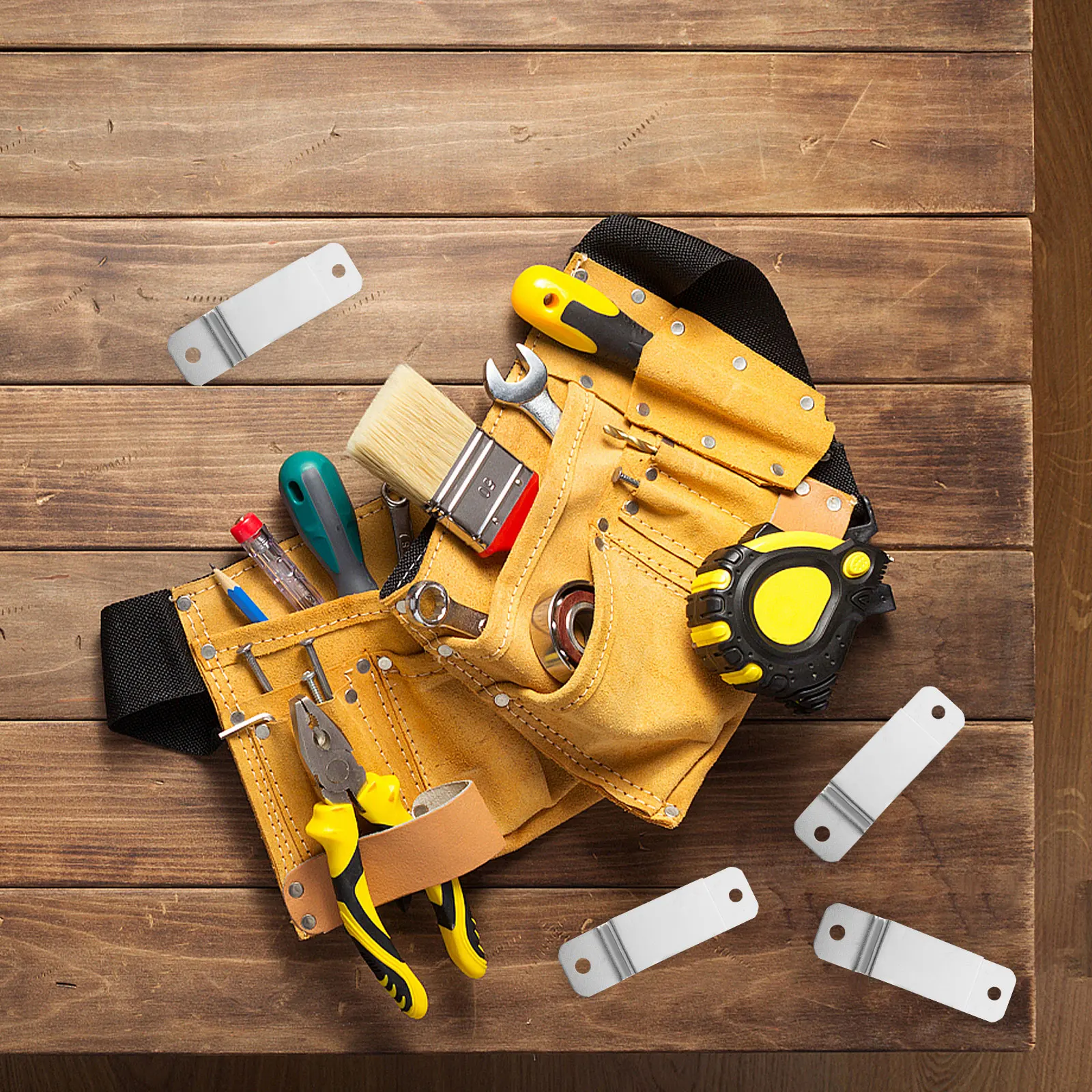 

10pcs Metal Reusable For Belt Tool For Tape Measure Clip Holder Wall Mount Tape Measure Clip Holder