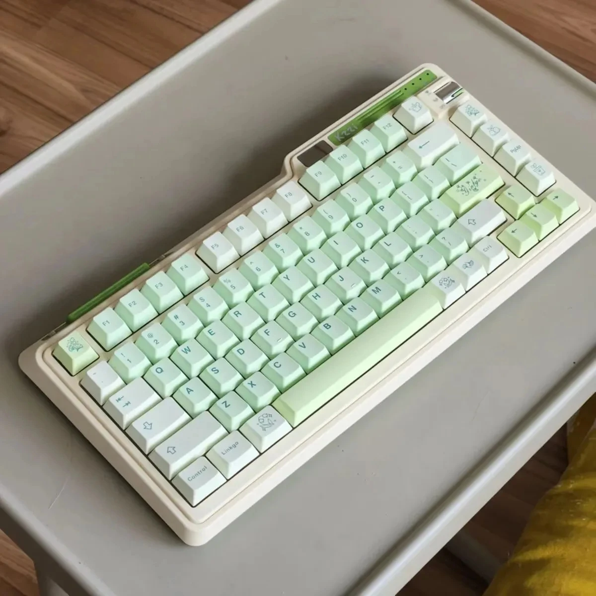 Imagem -02 - Keycap Teclado Mecânico Verde Sublimação Térmica Altura Cereja Material Pbt Faça Você Mesmo Gamer Acessórios 130 Chaves