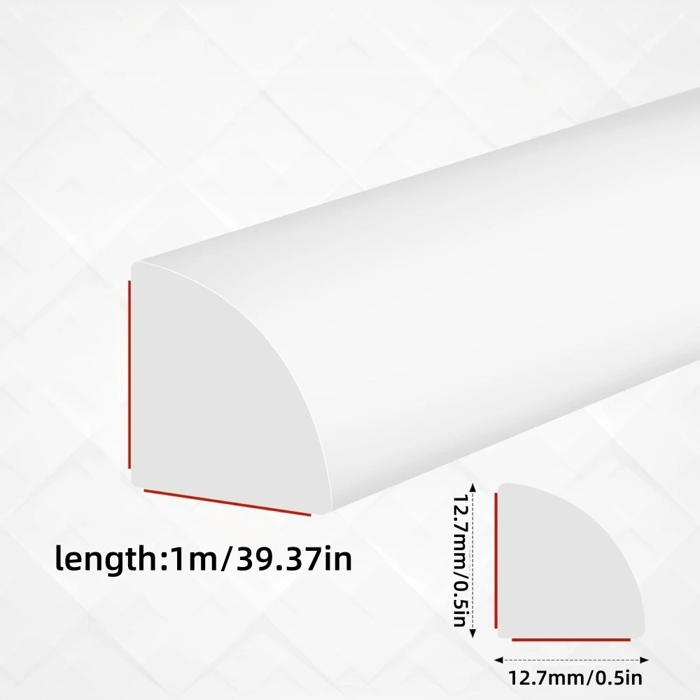 1 قطعة 39.37inX0.5in مرنة ربع جولة صب ذاتية اللصق تقليم ، مقاومة قشر وعصا صب المطبخ بلاط الحمام حافة #2