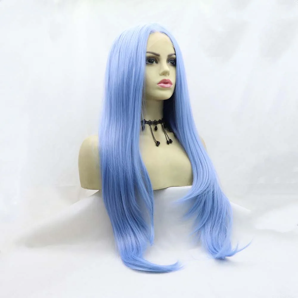 

Sylvia Wigs Synthetic Blue Lace Front Wigs Natural Wavy Wigs Heat Resistant Fiber Long Wig