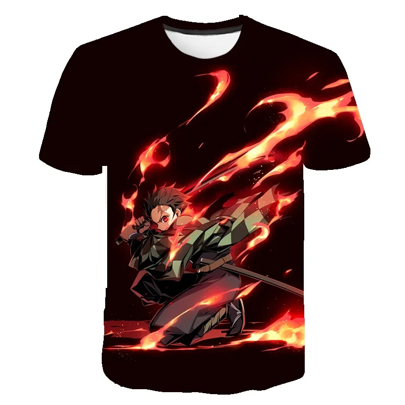 Camiseta infantil com estampa 3D de anime japonês, estilo Harajuku casual, tops de moda streetwear, roupas para meninos, nova moda