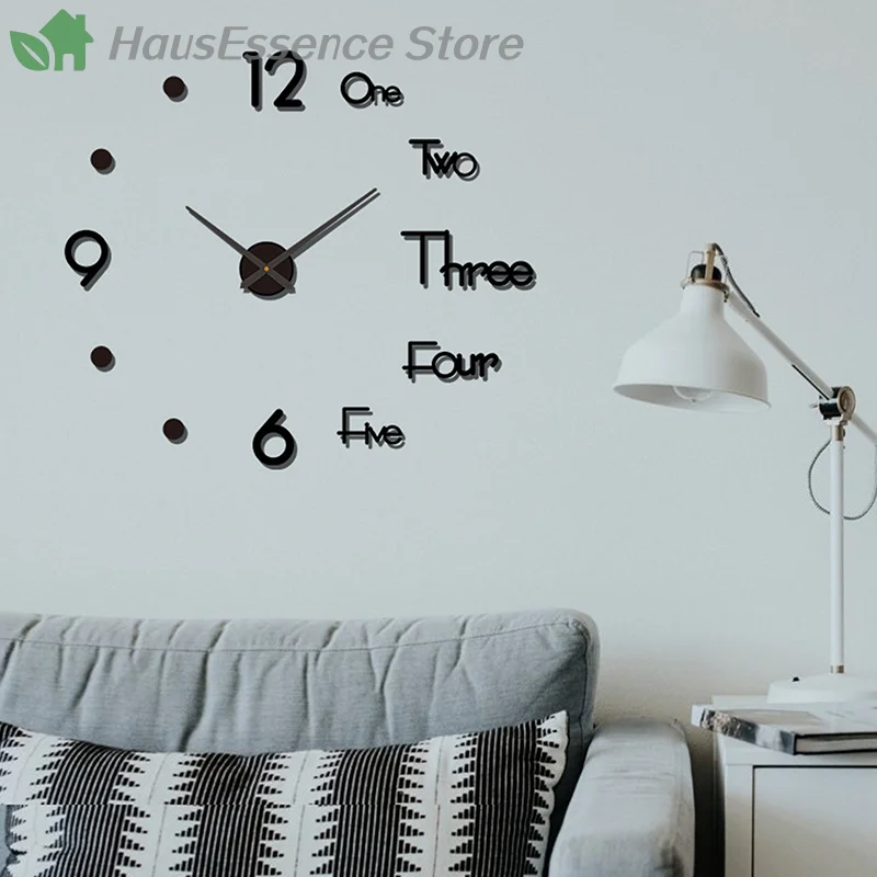 ※3D Luminous Wall Clock Frameless Acrylic DIY Digital Clock Wall Stickers Mute Clock Office Decor High Quality Premium De