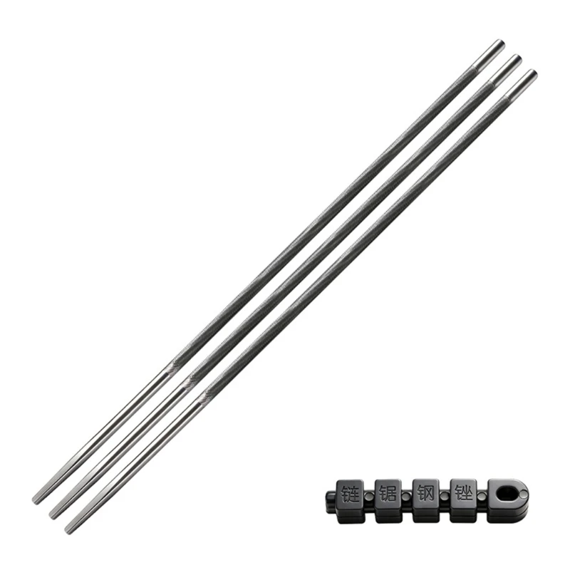 E15A Chainsaw Sharpening File Set, Chainsaw Chain Sharpener Sawer Tooth Sharpening Tool Steel Construction Tool