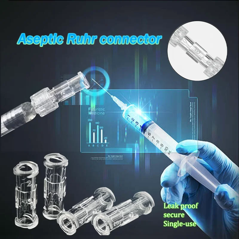 

Leak Proof Double Helix Medical Sterile Luer Lock Adapter 10-100PCS Transparent Plastic Luer Syringe Connector Tool Parts