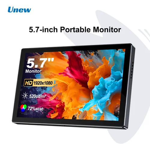 Imagen 1 del producto Unew Mini Monitor portátil de 5,7 pulgadas 1920x1080 60Hz pantalla tipo C USB HDMI pantalla para CCTV coche motocicleta ordenador
