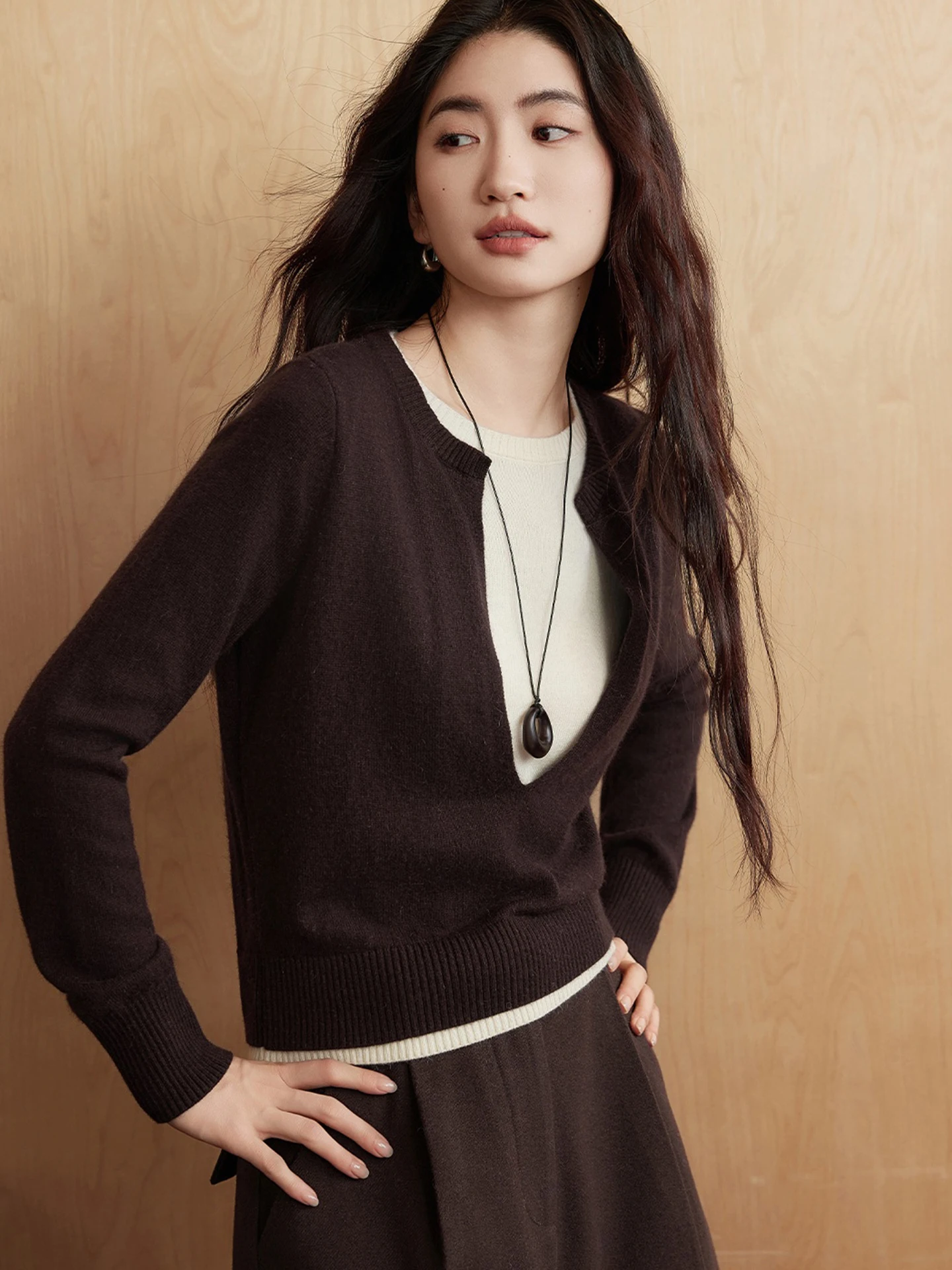 Maglione lungo Sve lavorato a maglia retrò Maglione casual da donna Color overhead Blo Top Inverno Pendolarismo Sle Taglio dritto Maglieria di grandi dimensioni