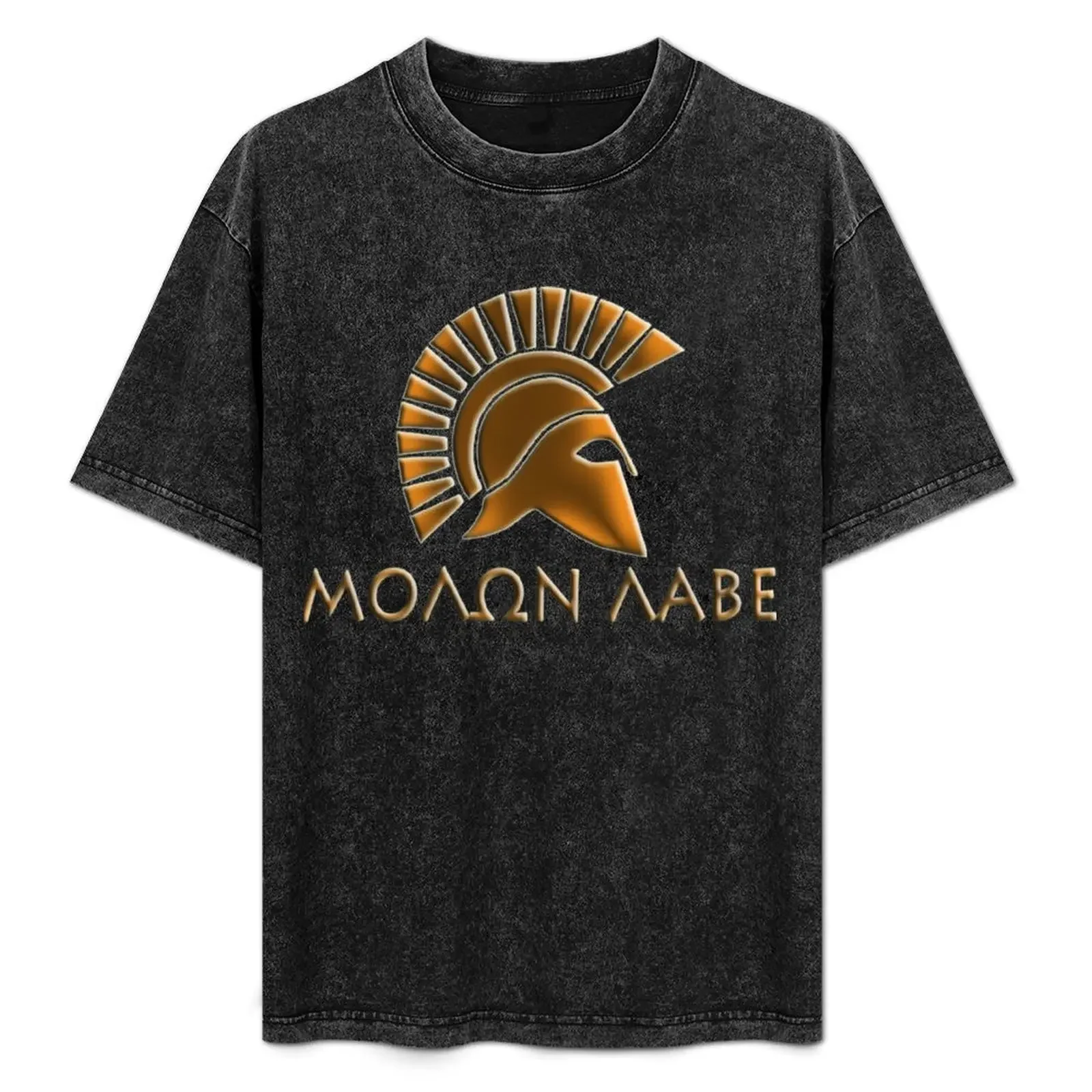 

Molon lave-Spartan warrior-lithos font Classic T-Shirt oversize t-shirts man cotton man t-shirts graphic tee shirt T-shirt men