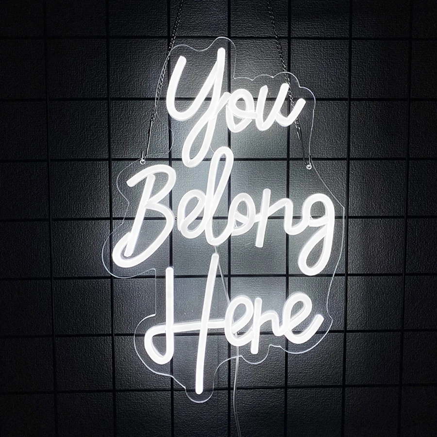 You Belong Here Neon Signs for Wall Decor, LED Classroom Decor, for Bedroom Salon Bar Home Wall Decor Classroom Decor Party