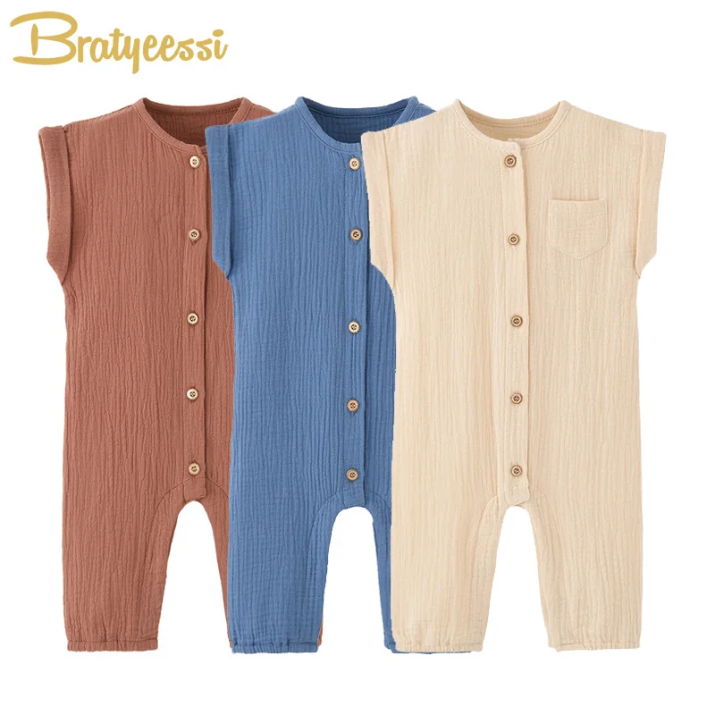 Summer Baby Jumpsuits Muslin Kids Girls Boys Clothes Newborn Romper Infant Sleepwear Clothing Toddler Onesie