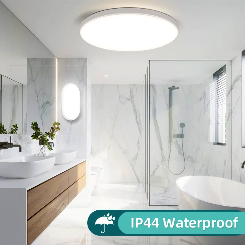 Lámpara de techo Led impermeable Ip44, lámpara de baño de 15W, 18W, 20W, 30W, lámpara de techo Led para inodoro, sala de estar, cocina