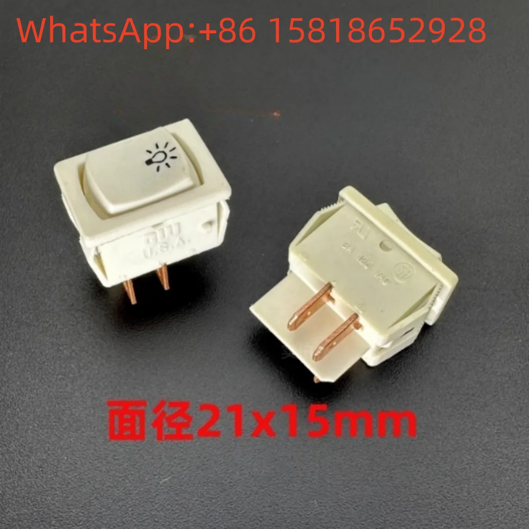2pcs USA CW Small Boat-Shaped Power Switch Rocker Button with Reset 4-Pin 3-Position Rocker Switch 15*21MM