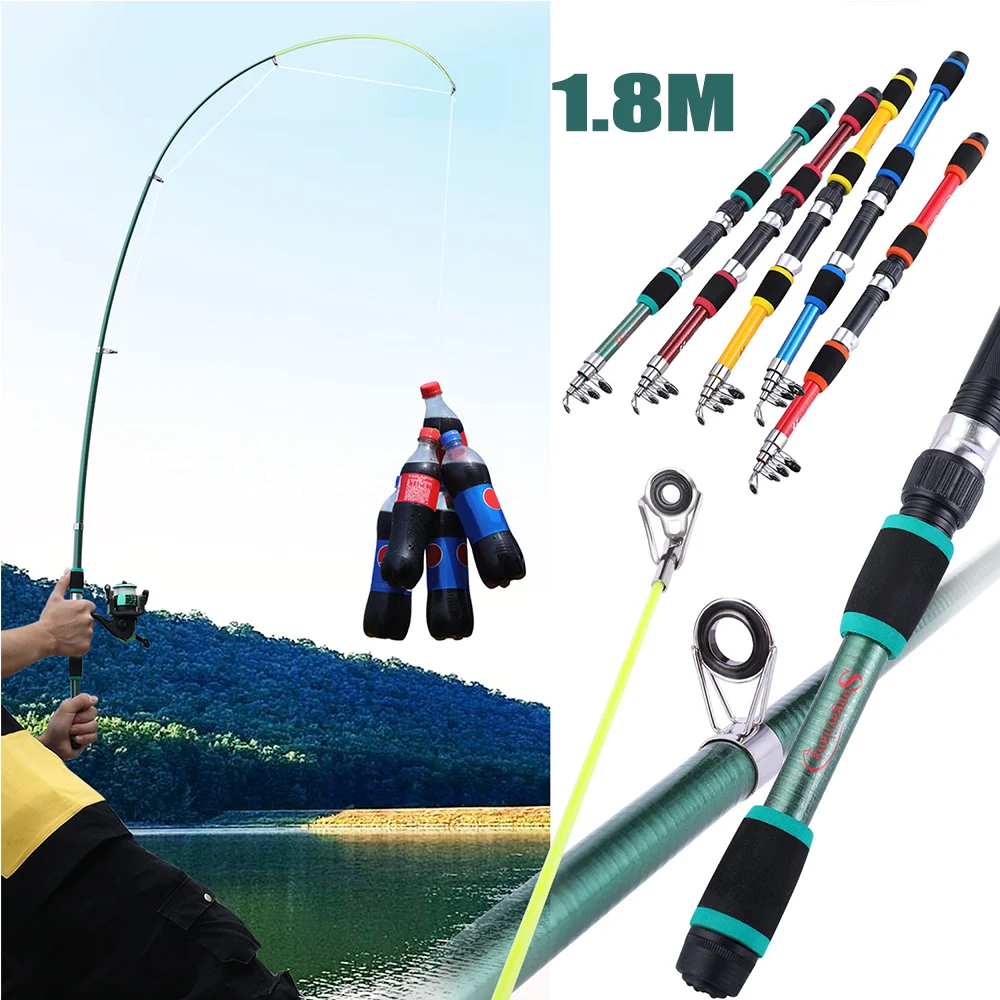 Sougayilang 1.8M Spinning Fishing Rod M Power Telescopic Children Fishing Telescopic Rock Fishing Pole Carp Feeder Surf Beginner