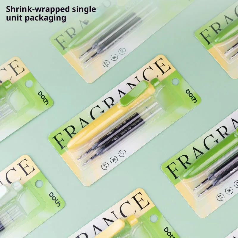 قلم جل صغير من عطر الدهون، تصميم جيب قابل للسحب لطيف السمين، كتابة سلسة مع طرف قلم CS لدراسة المكتب #4