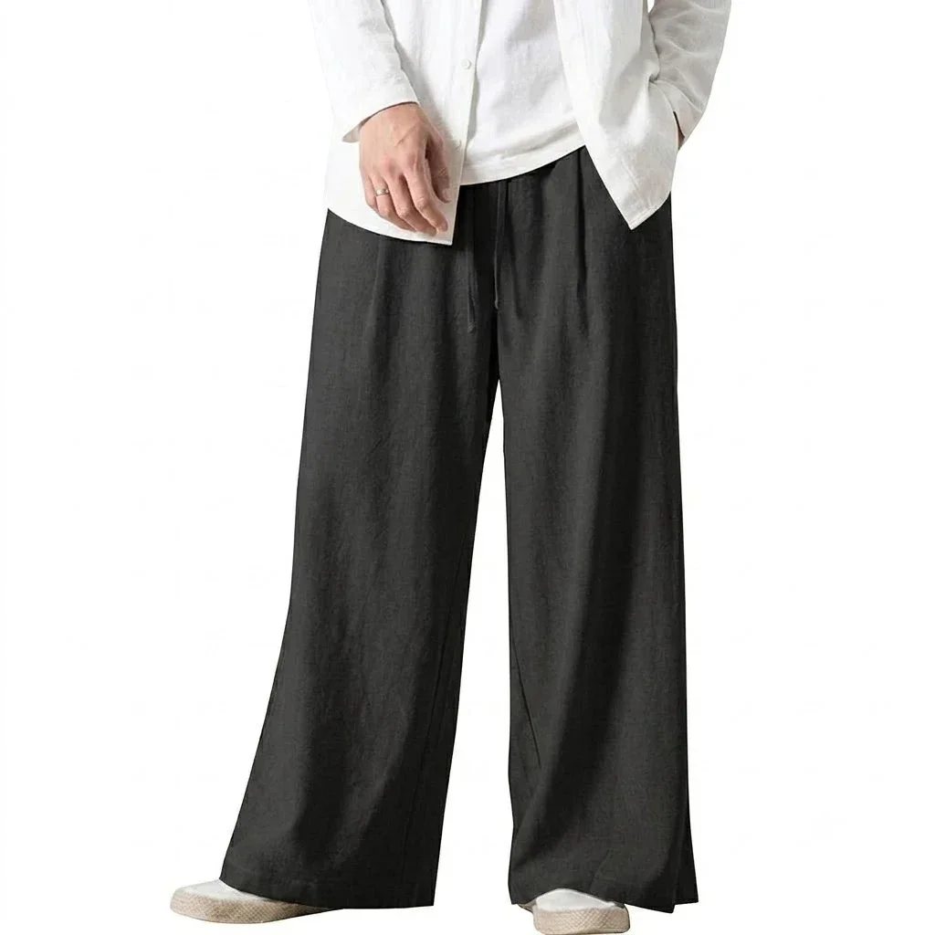Mens New Solid Color Loose Straight Fit Casual Pants Baggy Jogger Sweatpants Autumn Streetwear Hiking Trousers for Men Pants