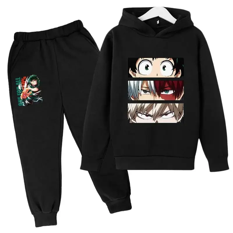 

My Hero Academia Anime Printed Children Casual Hoodie+pants 2pcs Set Harajuku Spring Autumn Kids Boy Clothing Fashion Sportsuit
