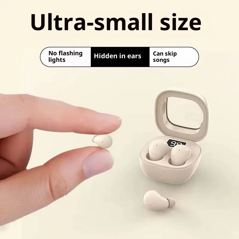 SK19 سماعات أذن صغيرة غير مرئية سماعات أذن TWS بلوتوث 5.3 سماعة رأس لاسلكية HIFI صوت ستيريو للحد من الضوضاء ميكروفون مدمج