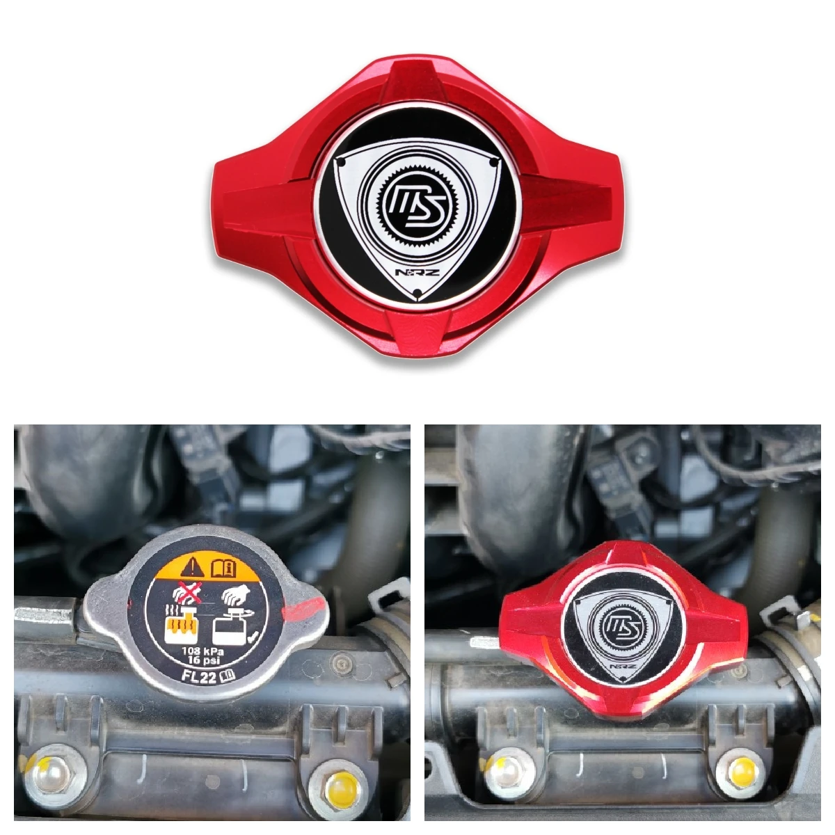 Aluminum Radiator Cap Cover for  MAZDA 2,3,5,6  mazdaspeed CX-5 CX-7 MX-5 RX7 RX8 FAMILIA PROTEGE FSDET MIATA car accessories