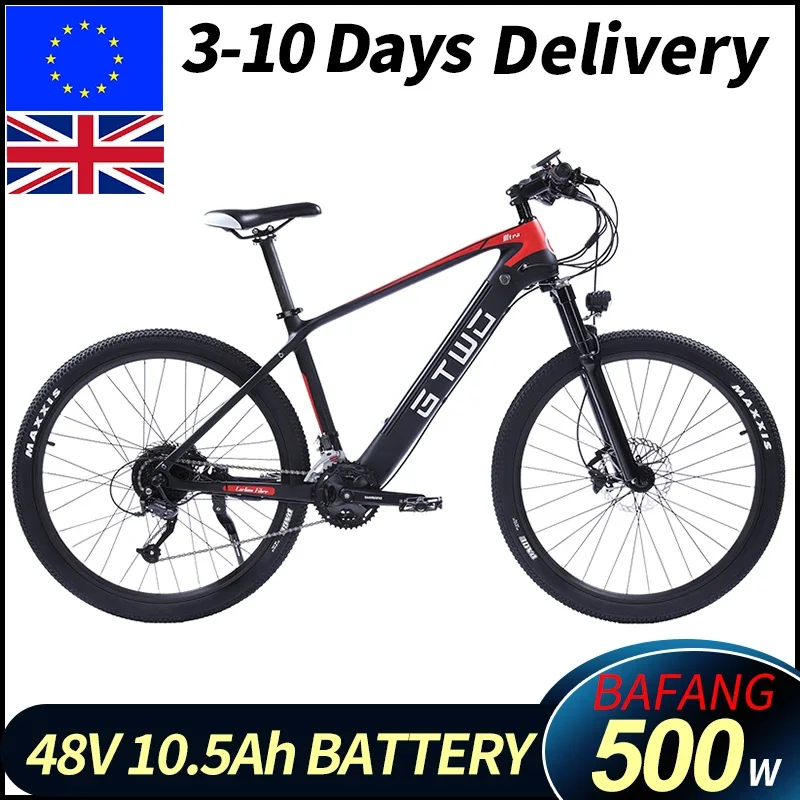 2024 GTWO G1 27.5 Inch Electric Carbon Fiber Mountain Bike 48V10.5Ah Lithium Battery 500W Rear Motor 27S Shifter