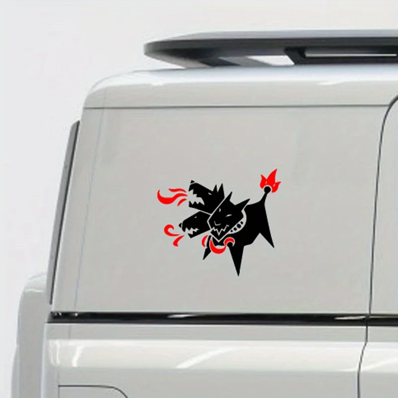 1PC Multi-Mouthed Monster Pattern Sticker (White Red) - Waterproof Vinyl Decal for Car Laptop Decorative