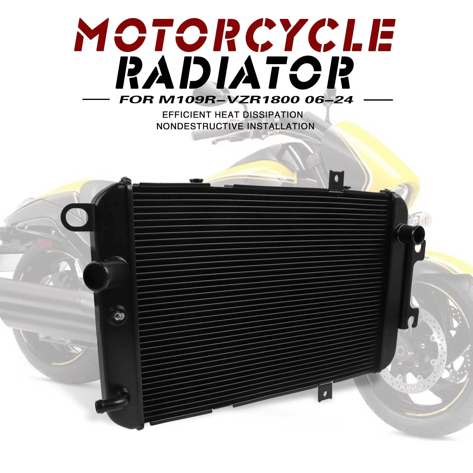 

For Suzuki M109R VZR1800 Boulevard 1800 2006-2024 Motorcycle Black Engine Radiator Cooler Cooling Water Tank M 109 R VZR 1800