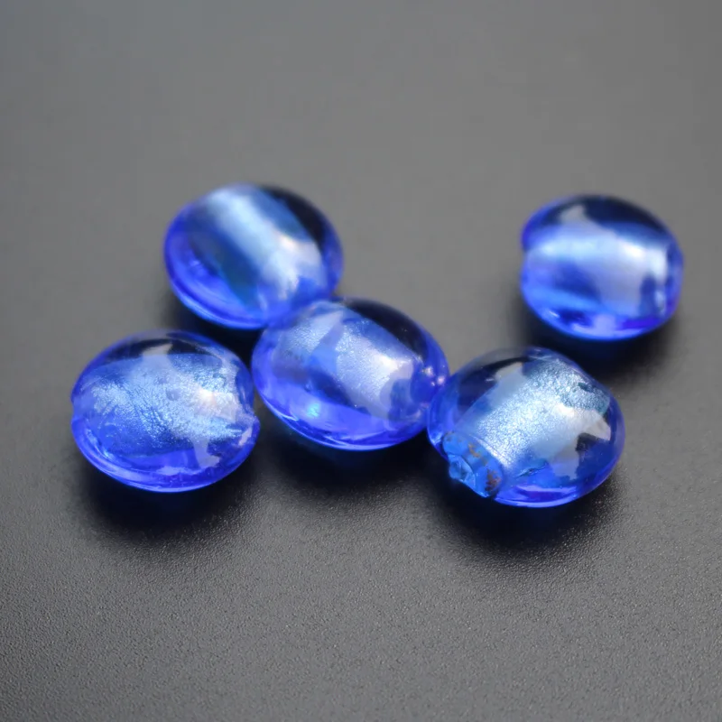 10Pcs 15.5mm 20mm Lampwork glass beads Round Flat Foiled Multi-Color for jewelry Bracelet Necklace Earring &DIY Craft Fashion